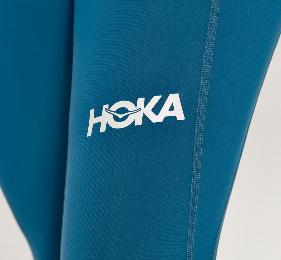 Pants Womens - Hoka One One Performance Crop Tight - Blue - ZHQTAUD-93